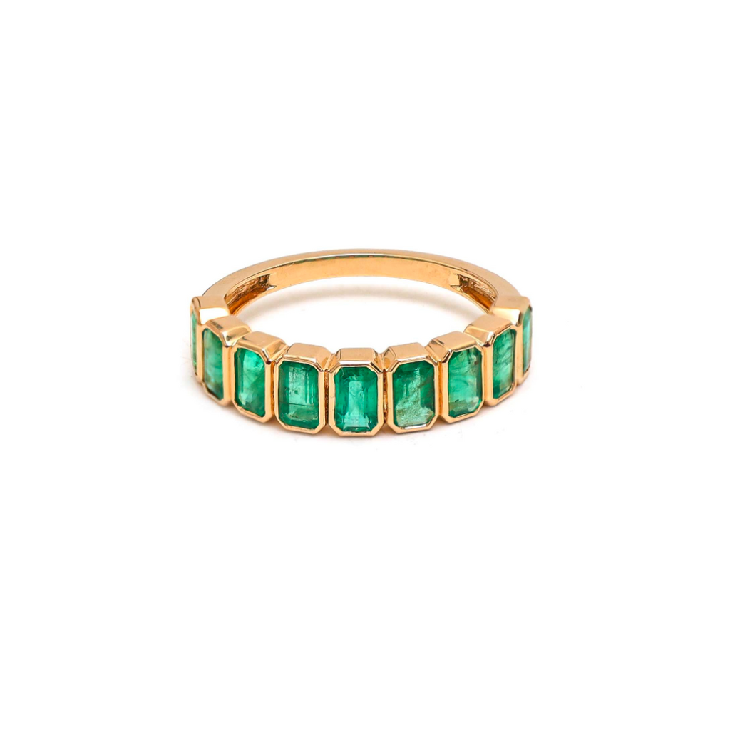 Emerald Gemstone Bezel Band