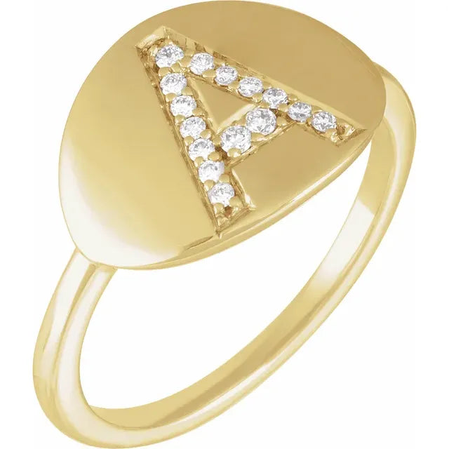 Diamond Inital Ring