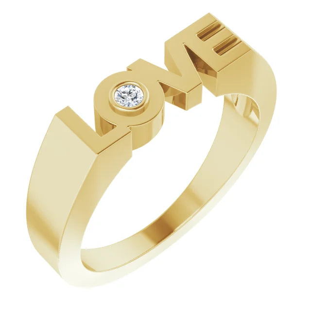 Diamond Accented "LOVE" Ring