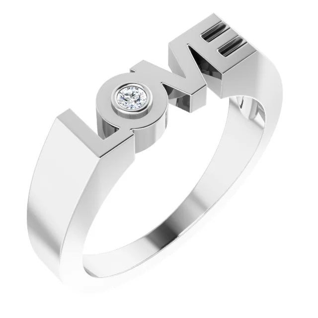 Diamond Accented "LOVE" Ring