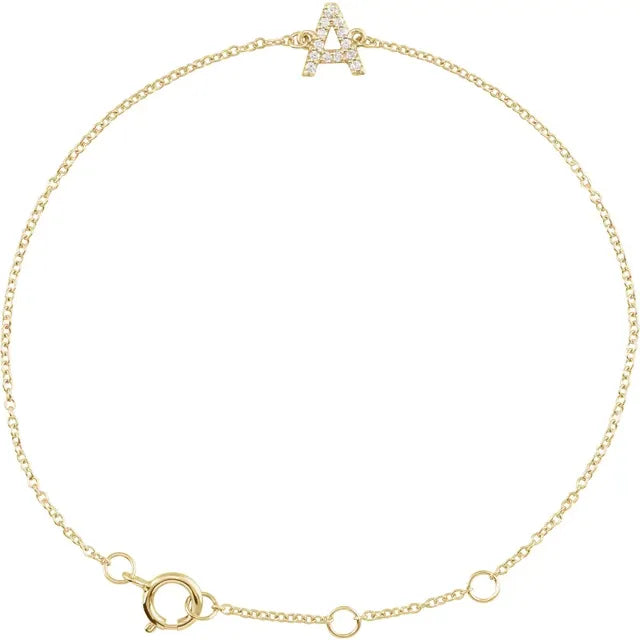 Diamond Initial Chain Bracelet