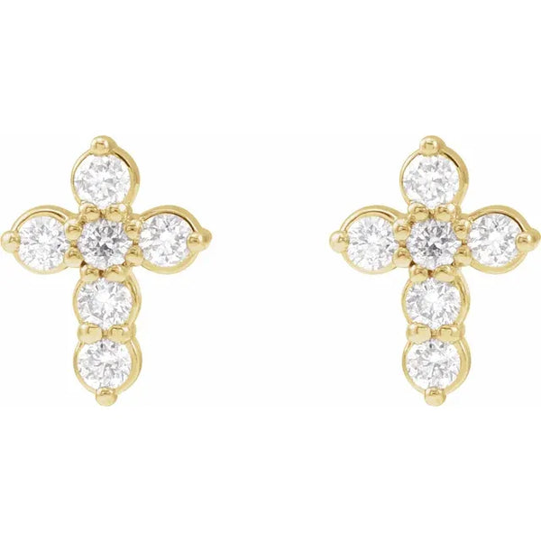 Diamond Cross Earrings