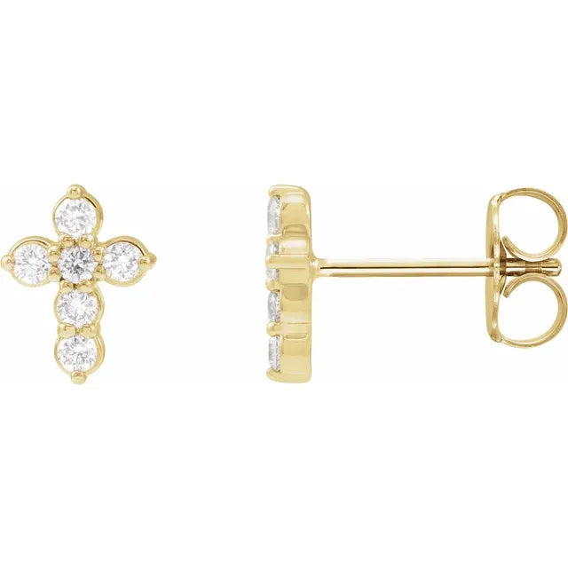 Diamond Cross Earrings