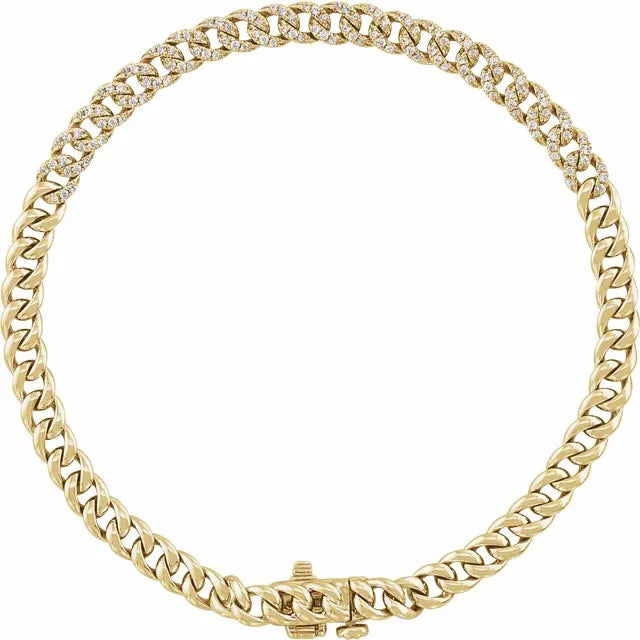 Pave Cuban Link Chain Bracelet