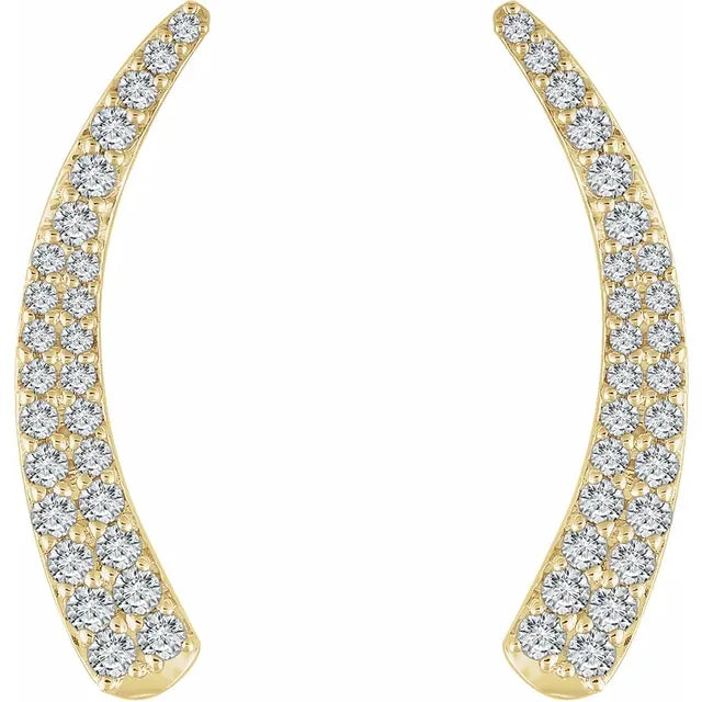 Diamond Pave Ear Climbers