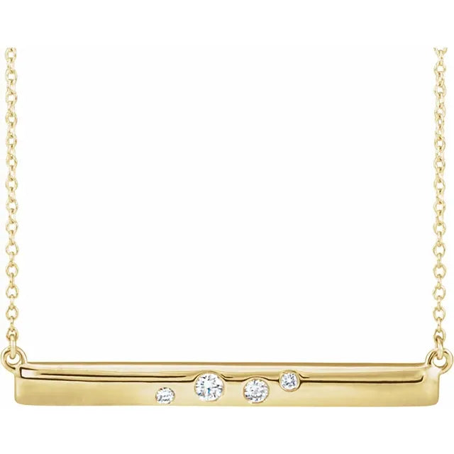 Hi-Gloss Confetti Diamond Bar Necklace