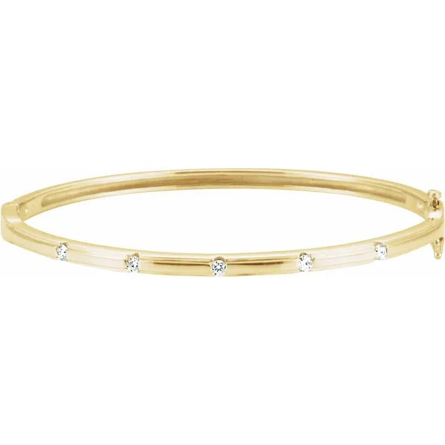 Petite Inlay Diamond Bangle