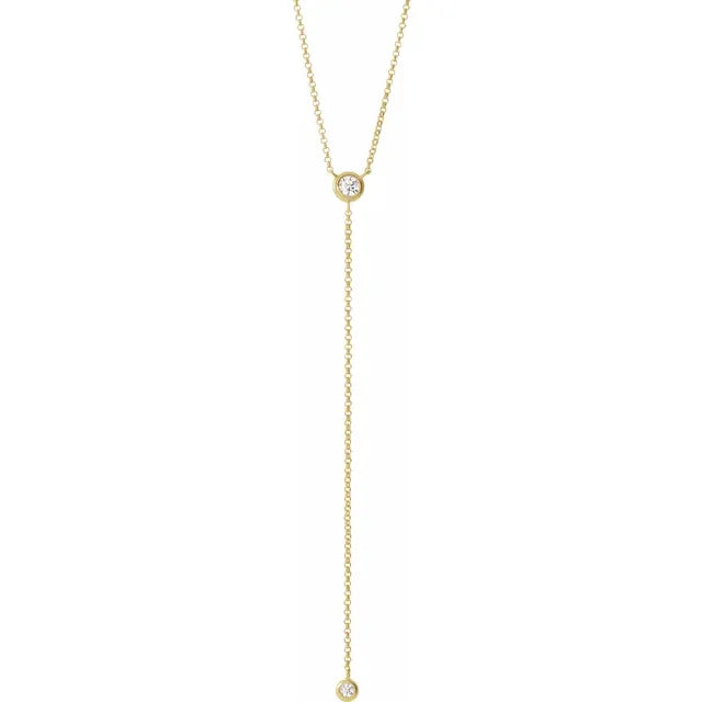 Diamond Bezel Lariat Necklace
