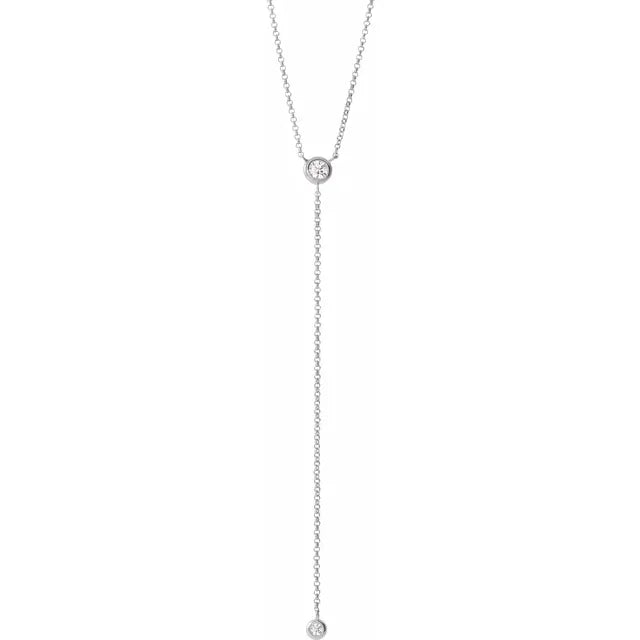 Diamond Bezel Lariat Necklace