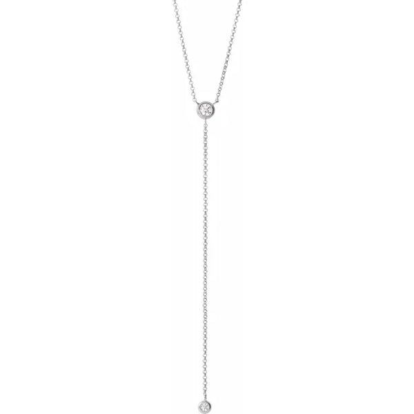Diamond Bezel Lariat Necklace