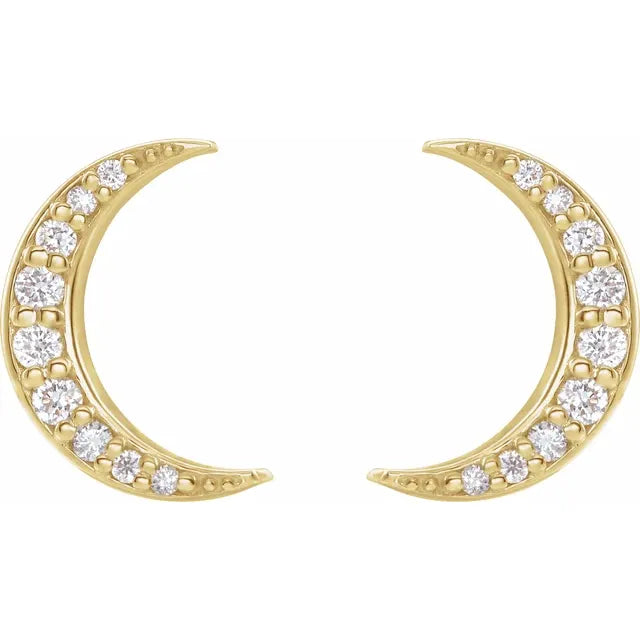 Diamond Crescent Moon Earrings