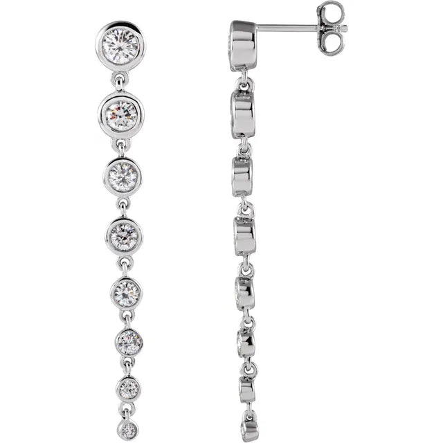 Lab-Grown Diamond Bezel Drop Earrings
