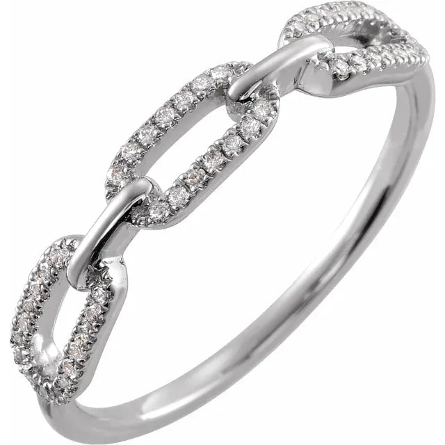 Diamond Chain Link Ring