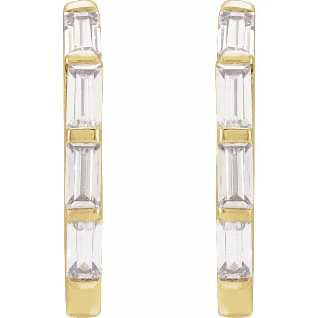Lab-Grown Diamond Baguette Huggies