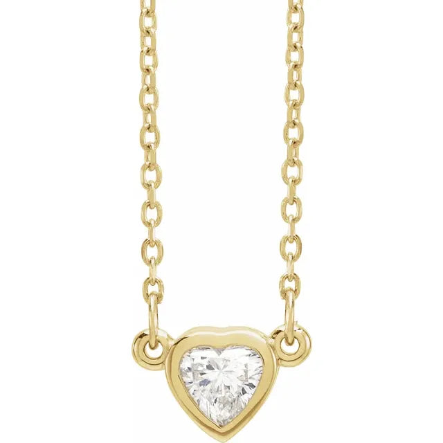 Diamond Heart Bezel Necklace